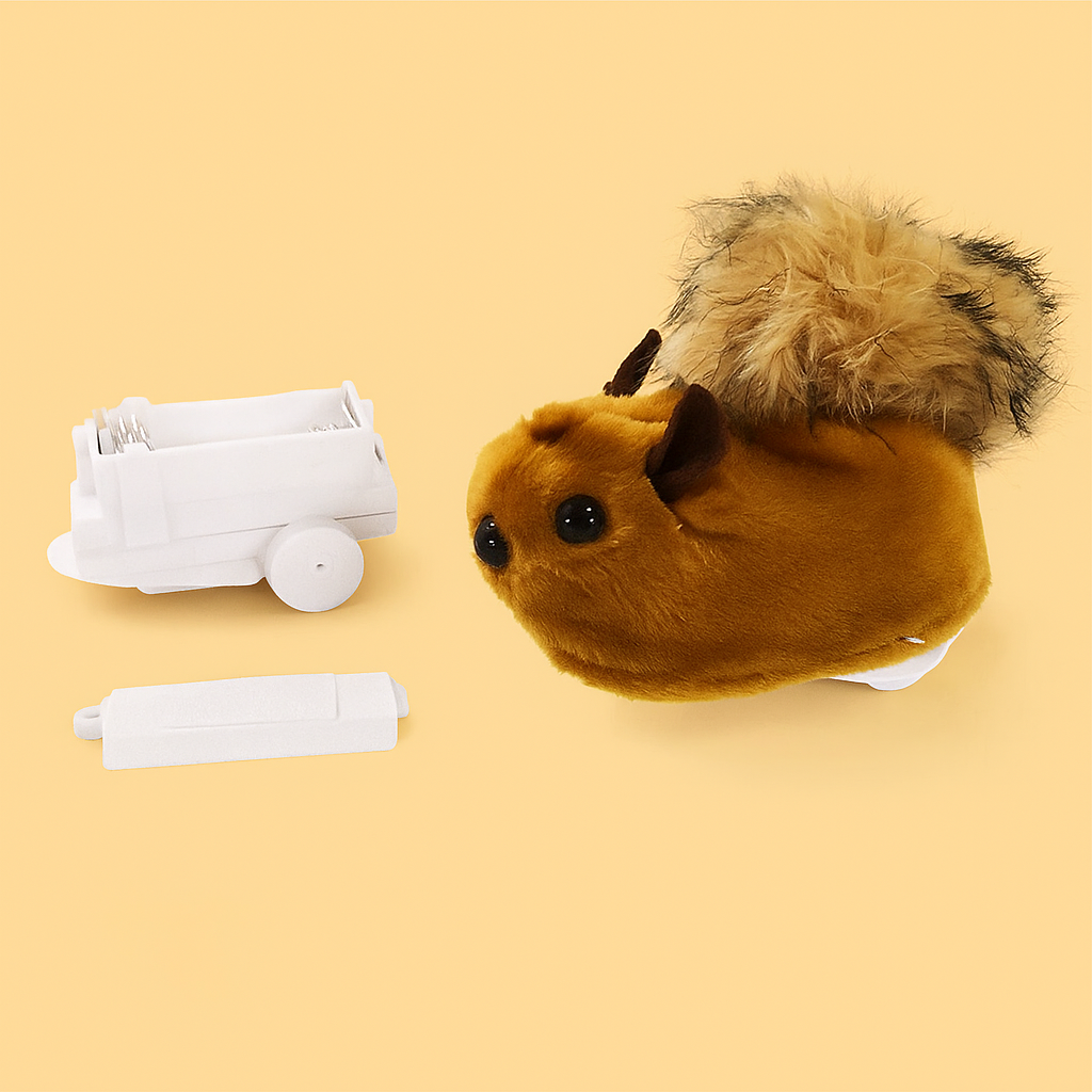 Interaktives Katzenspielzeug gegen Langeweile – Selbstfahrender Plüsch-Hamster für Bewegung & Spaß