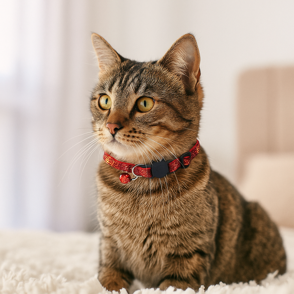 Katzenhalsband mit Sicherheitsverschluss & Glöckchen – Verstellbar & leicht für Freigänger