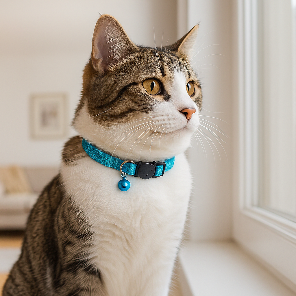 Katzenhalsband mit Sicherheitsverschluss & Glöckchen – Verstellbar & leicht für Freigänger