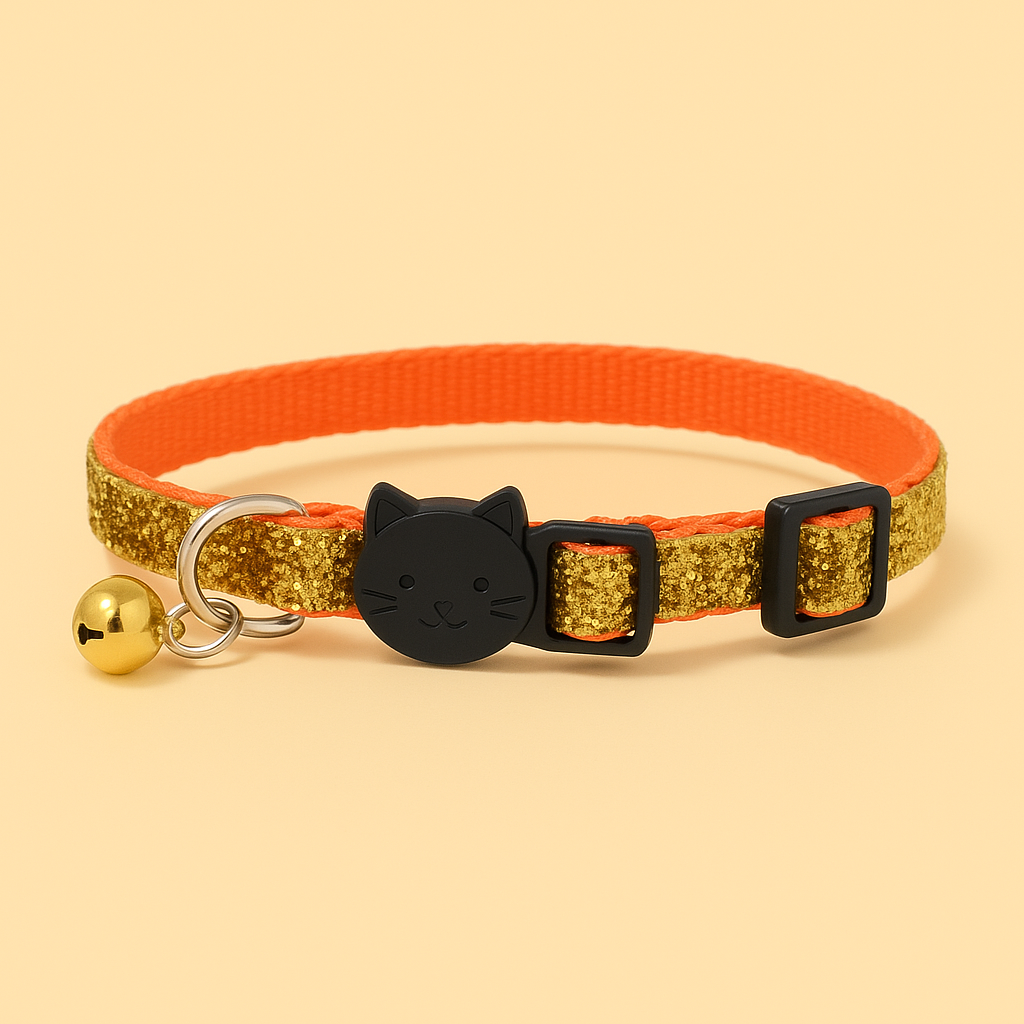 Katzenhalsband mit Sicherheitsverschluss & Glöckchen – Verstellbar & leicht für Freigänger