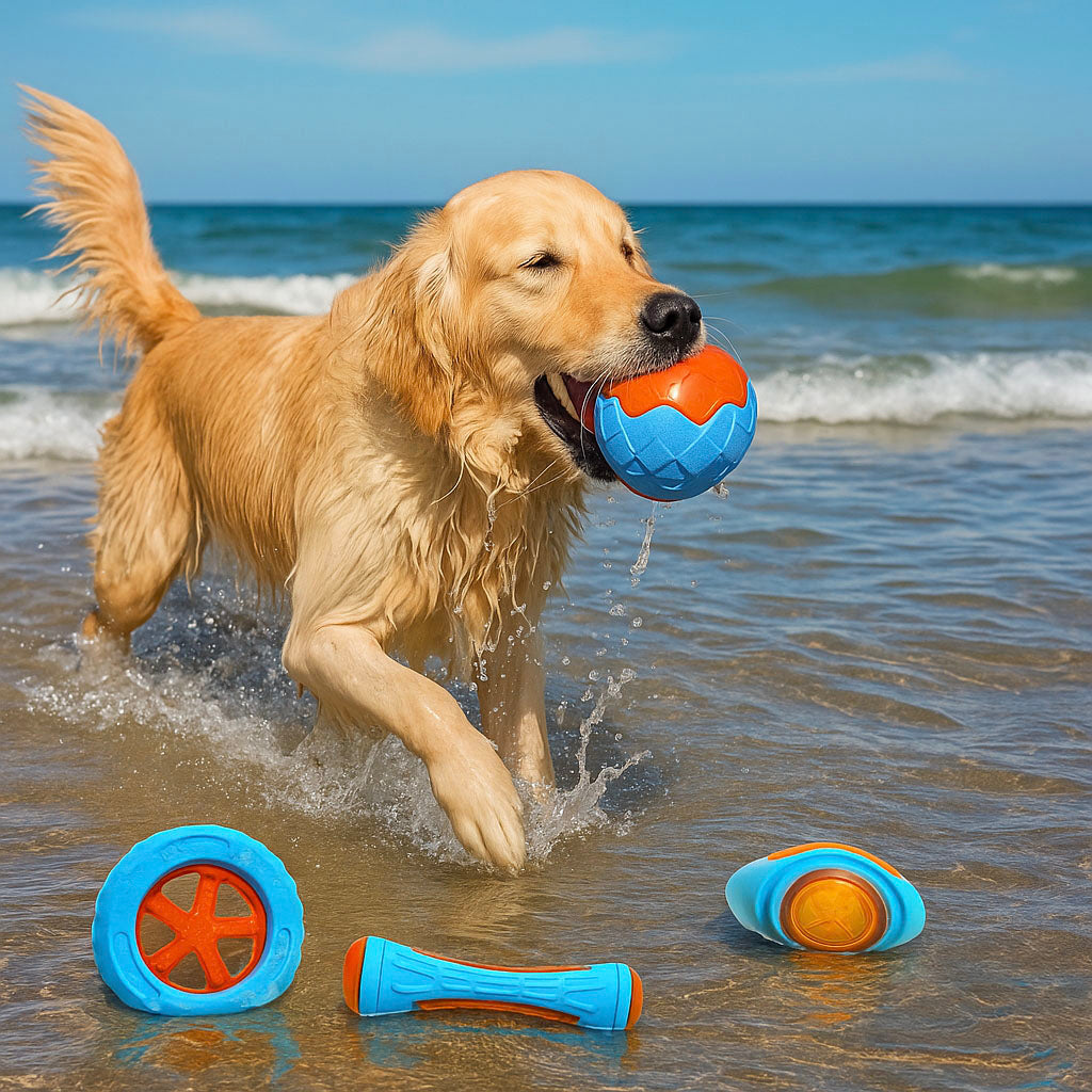 Hundespielzeug aus Naturgummi für starke Kauer – Zahnpflege, Stressabbau & Wasserspaß in einem