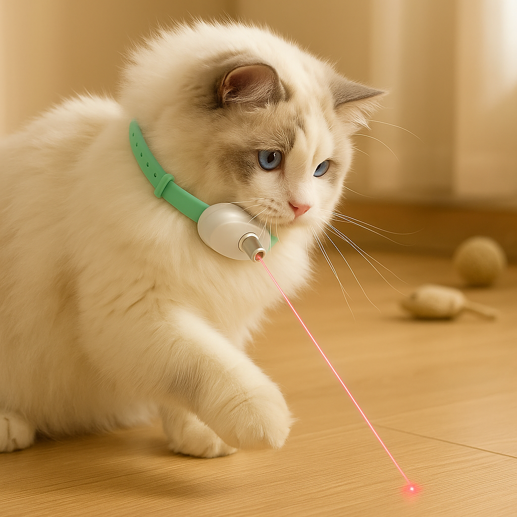 LED-Laser-Halsband für Katzen – Interaktives Spielzeug zur Bewegung & mentalen Auslastung