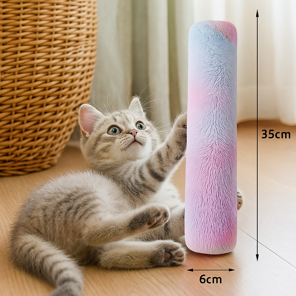 Katzenspielzeug mit Katzenminze – Weiches Plüschkissen zum Kauen, Kuscheln & Spielen