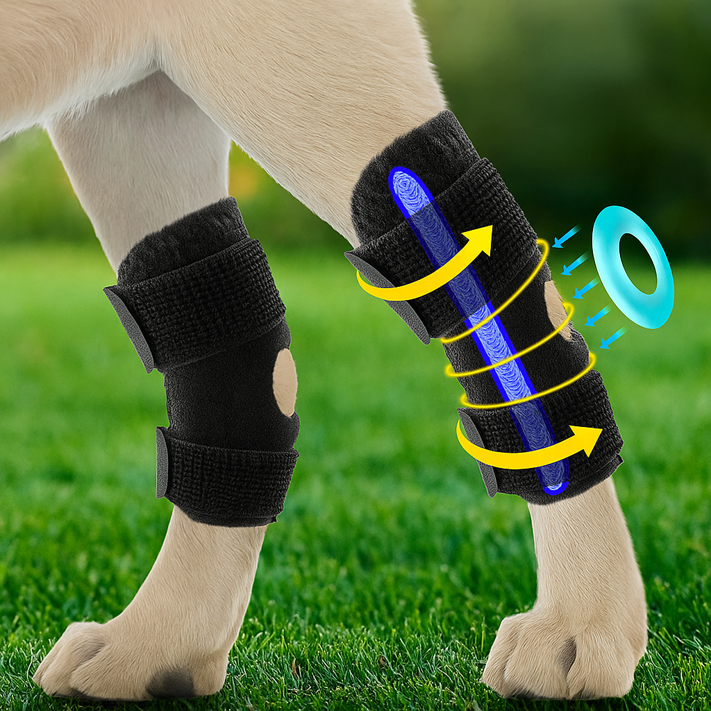 Kniebandage Hund – Verstelbare Gelenkstütze | Schmerzlinderung & Stabilisierung