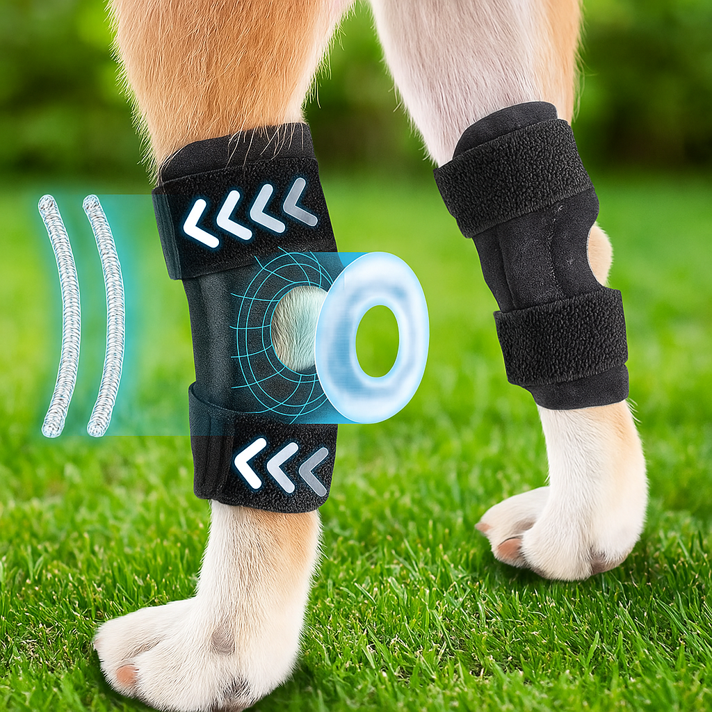 Kniebandage Hund – Verstelbare Gelenkstütze | Schmerzlinderung & Stabilisierung