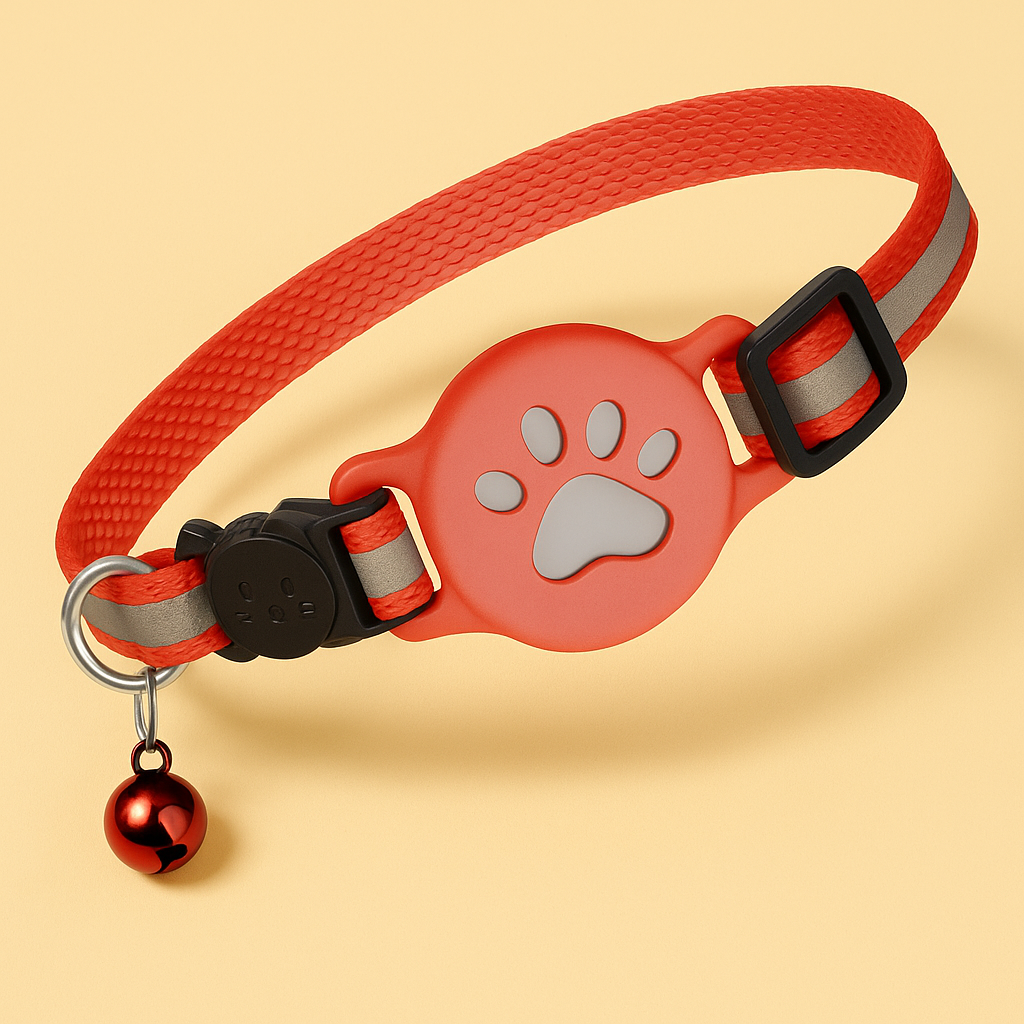 AirTag Katzenhalsband mit Sicherheitsverschluss & Glocke – GPS-Ortung für Freigänger