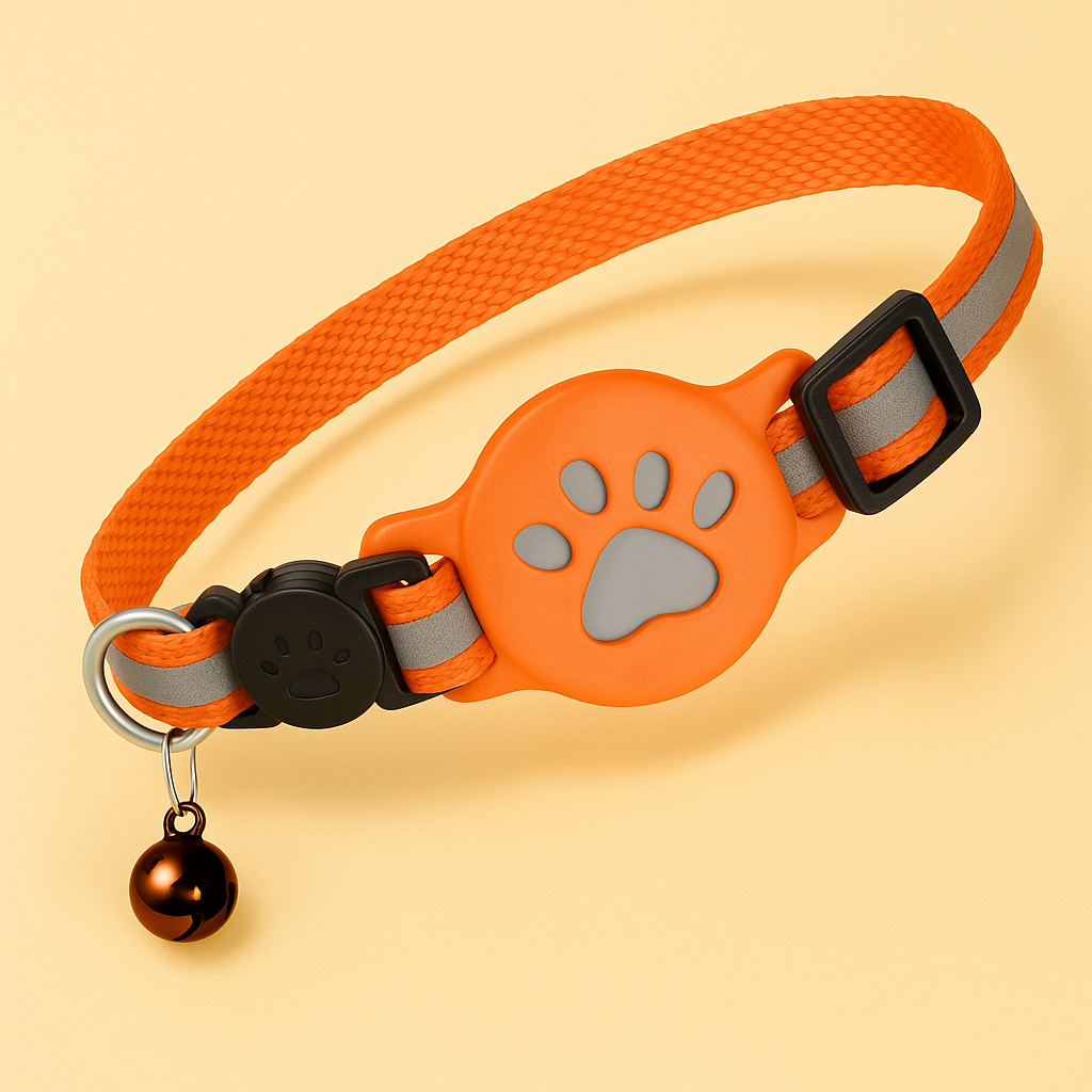 AirTag Katzenhalsband mit Sicherheitsverschluss & Glocke – GPS-Ortung für Freigänger