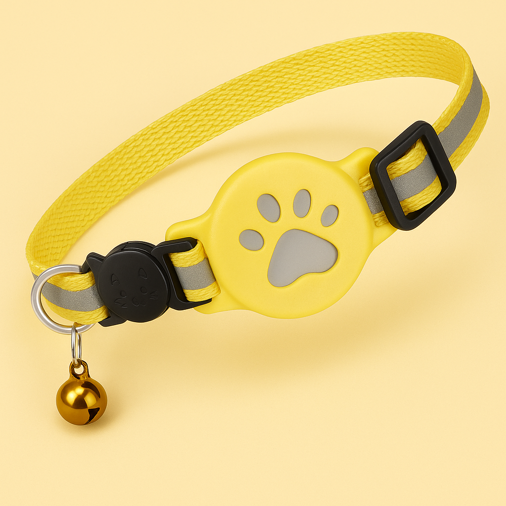 AirTag Katzenhalsband mit Sicherheitsverschluss & Glocke – GPS-Ortung für Freigänger
