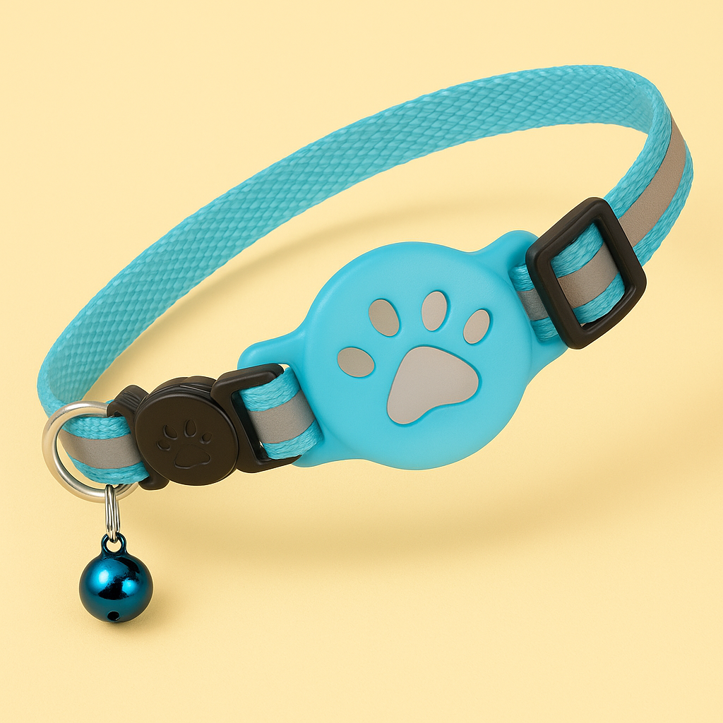 AirTag Katzenhalsband mit Sicherheitsverschluss & Glocke – GPS-Ortung für Freigänger