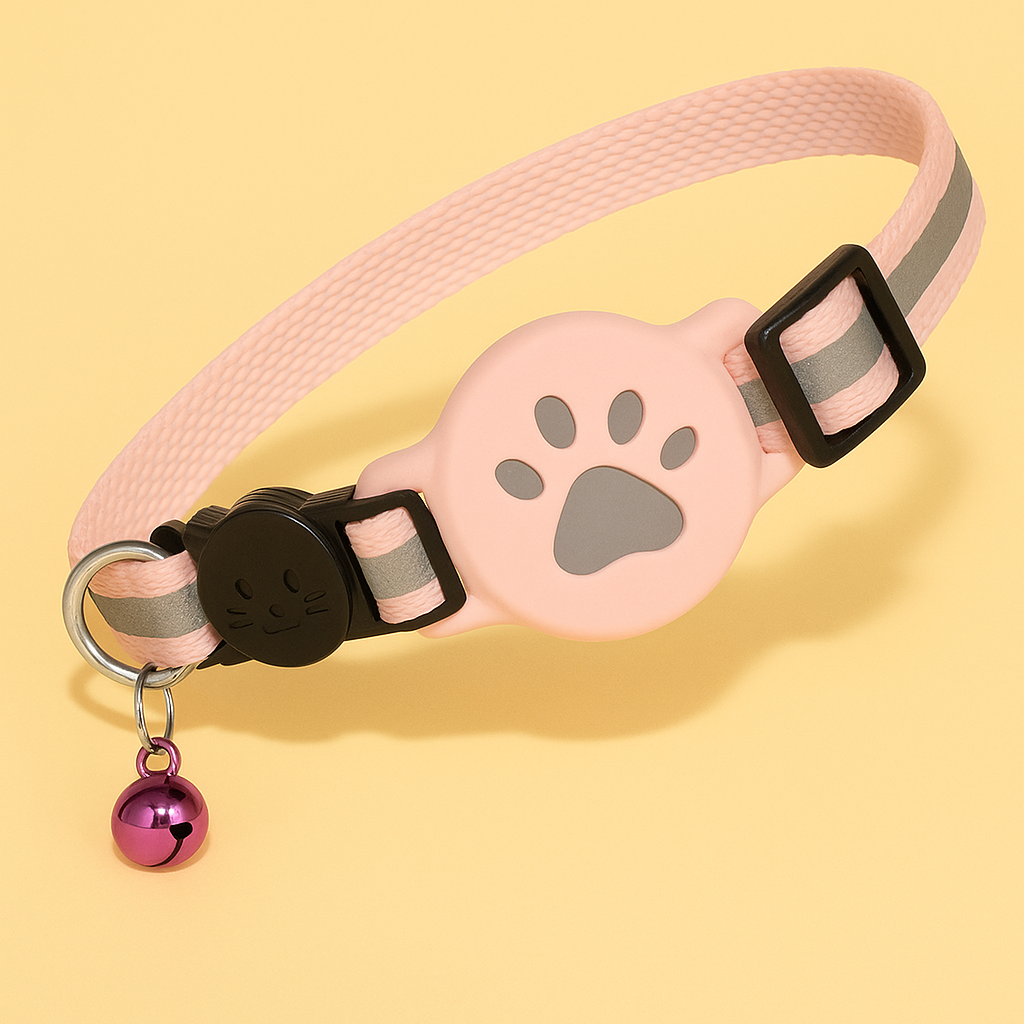 AirTag Katzenhalsband mit Sicherheitsverschluss & Glocke – GPS-Ortung für Freigänger