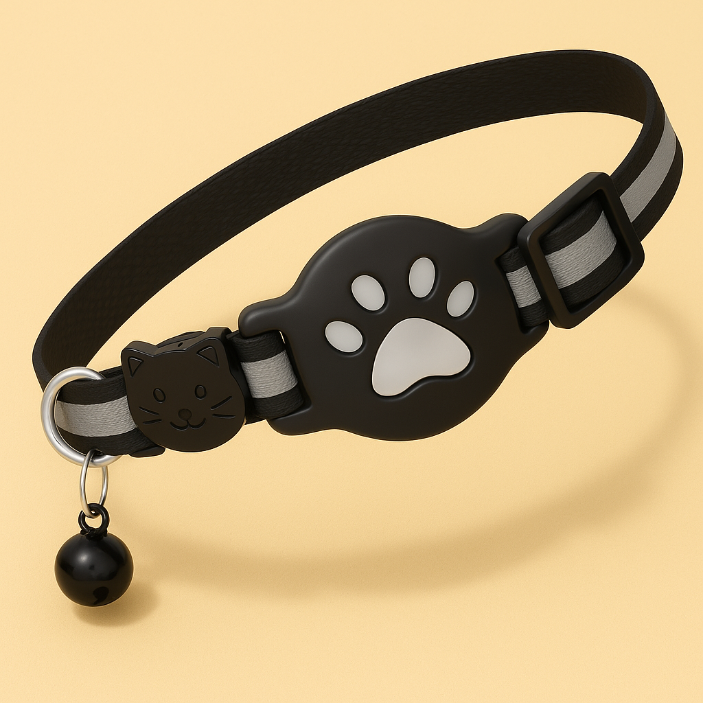 AirTag Katzenhalsband mit Sicherheitsverschluss & Glocke – GPS-Ortung für Freigänger
