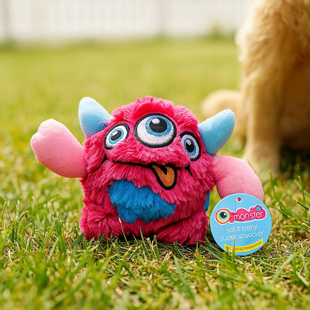 Plüsch Hundespielzeug mit Quietscher – weiches Monster für Spiel & Kuschelspaß