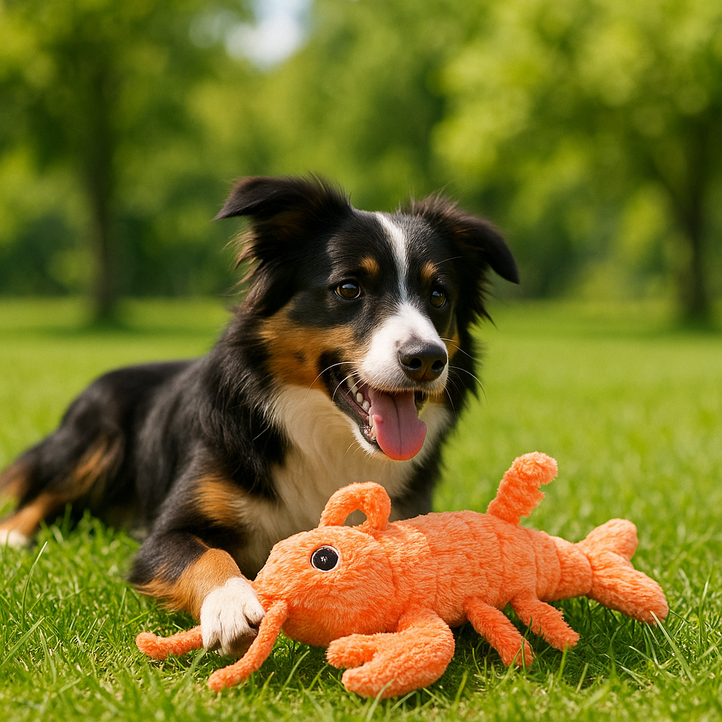 Interaktives Haustierspielzeug mit Bewegung – vibrierender Plüsch-Hummer für Katzen & Hunde
