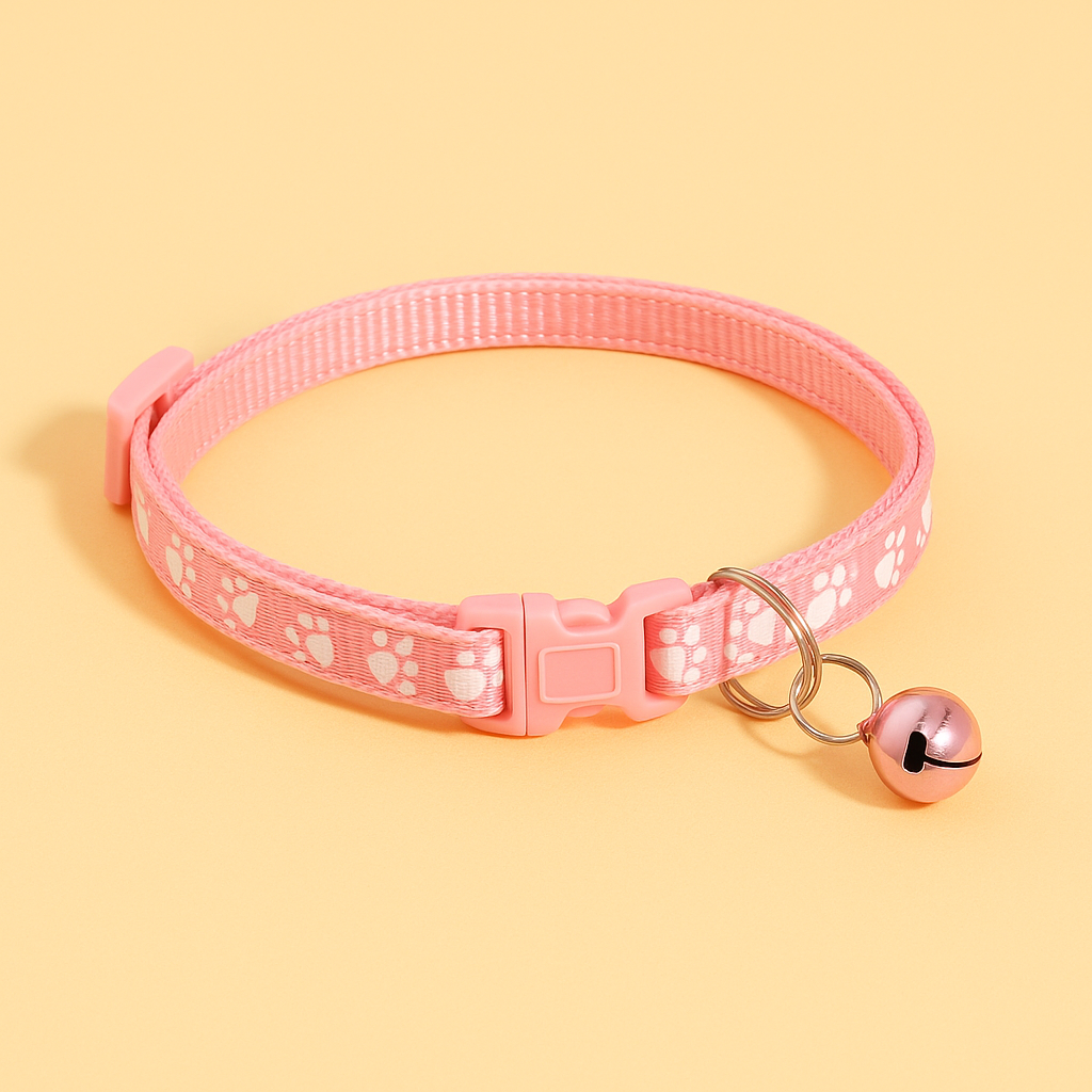 Verstellbares Katzenhalsband mit Glöckchen aus weichem Nylon – stylisch & sicher für Stubentiger
