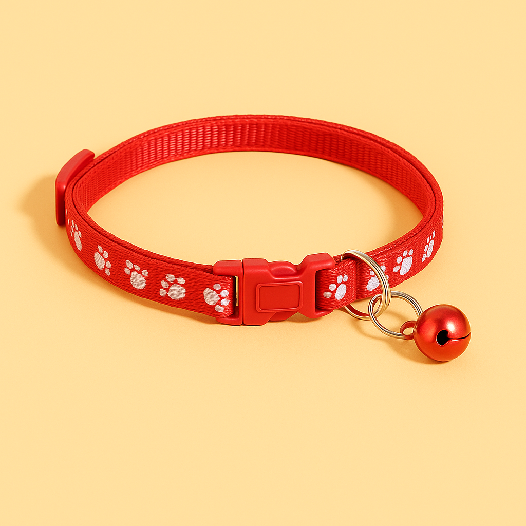 Verstellbares Katzenhalsband mit Glöckchen aus weichem Nylon – stylisch & sicher für Stubentiger