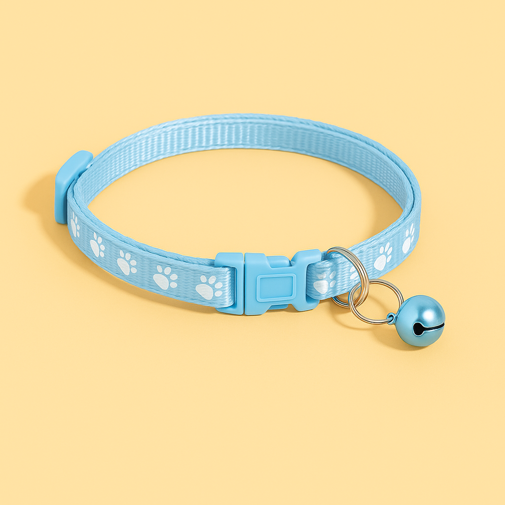 Verstellbares Katzenhalsband mit Glöckchen aus weichem Nylon – stylisch & sicher für Stubentiger