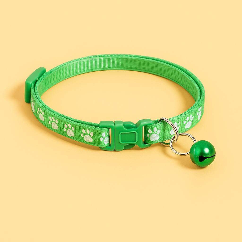 Verstellbares Katzenhalsband mit Glöckchen aus weichem Nylon – stylisch & sicher für Stubentiger