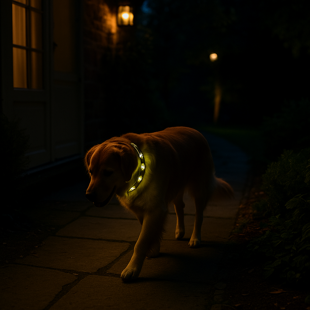 LED Hundehalsband für bessere Sichtbarkeit bei Nacht & Spaziergängen im Dunkeln