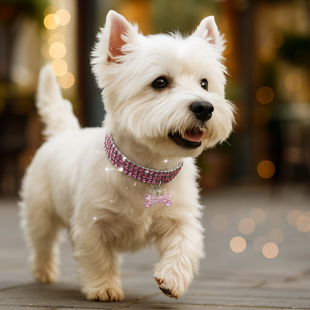 Glitzerndes Hundehalsband mit Anhänger – Elegantes Halsband für kleine & mittelgroße Hunde