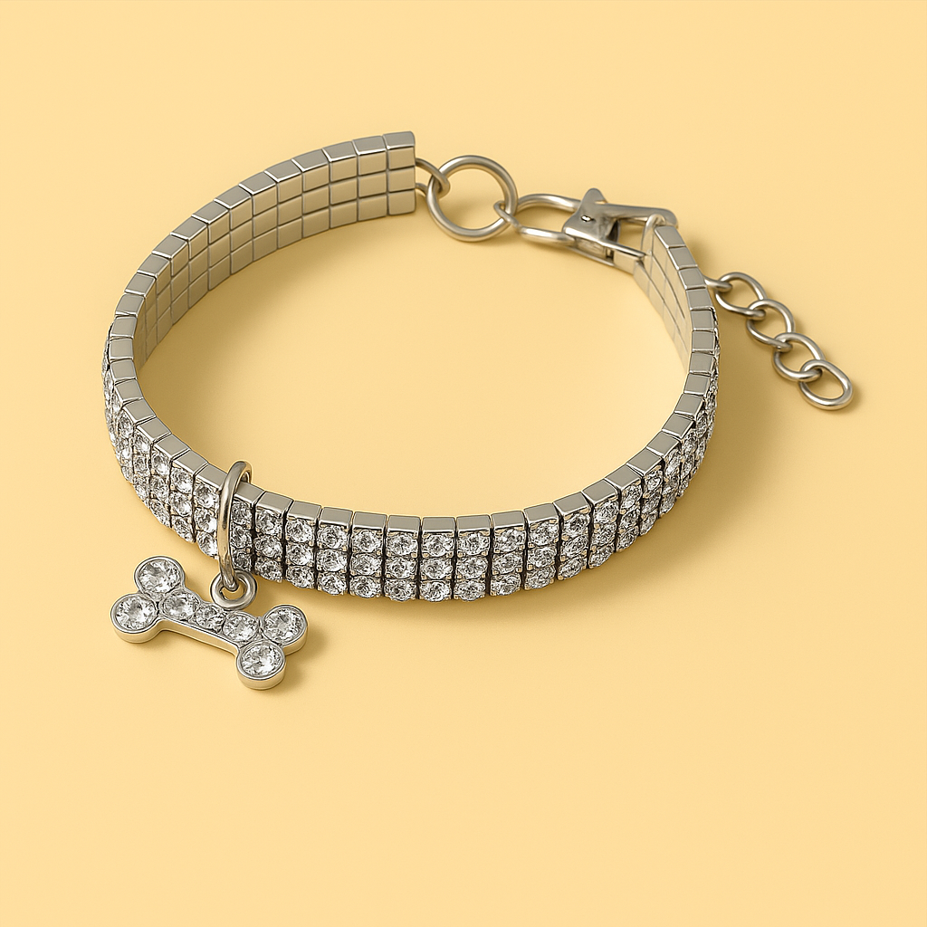 Glitzerndes Hundehalsband mit Anhänger – Elegantes Halsband für kleine & mittelgroße Hunde