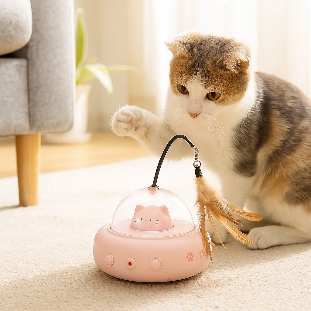 Katzenspielzeug mit Laser & Bewegung – Interaktives Jagdspiel gegen Langeweile & Frust