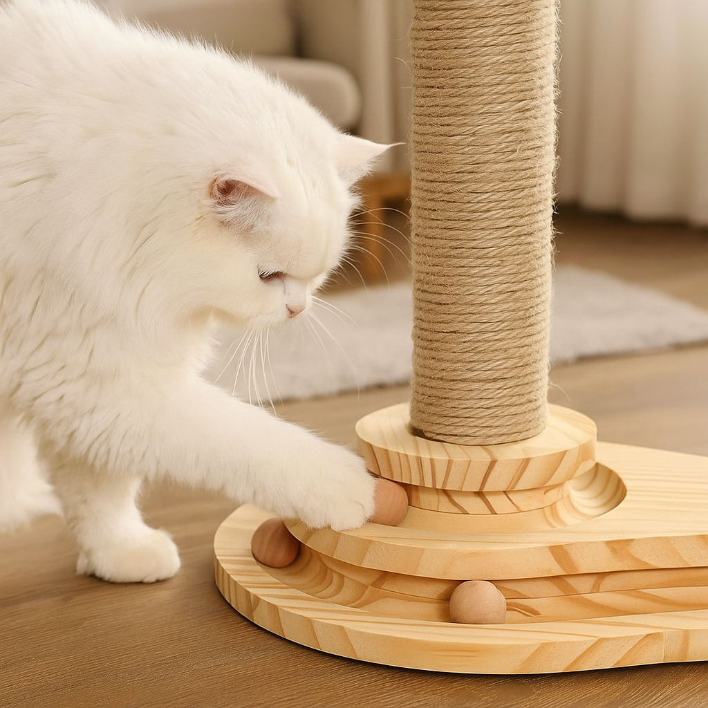 Katzen-Kratzbaum mit Liegefläche & Spielbogen