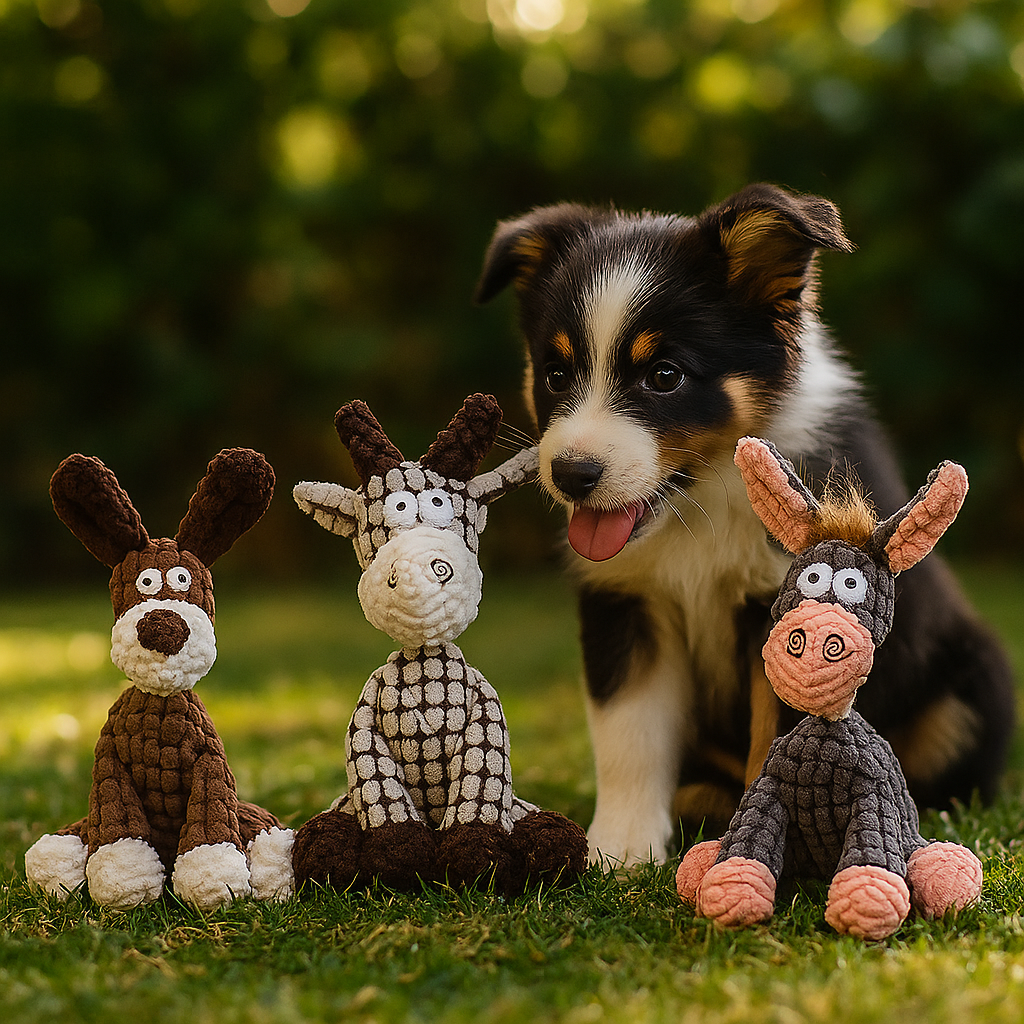 Robustes Hundekuscheltier aus reißfestem Plüsch