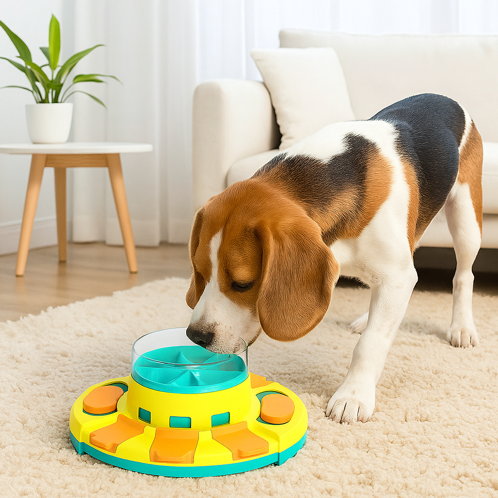Interaktiver Futterspender Hund - Denkspiel