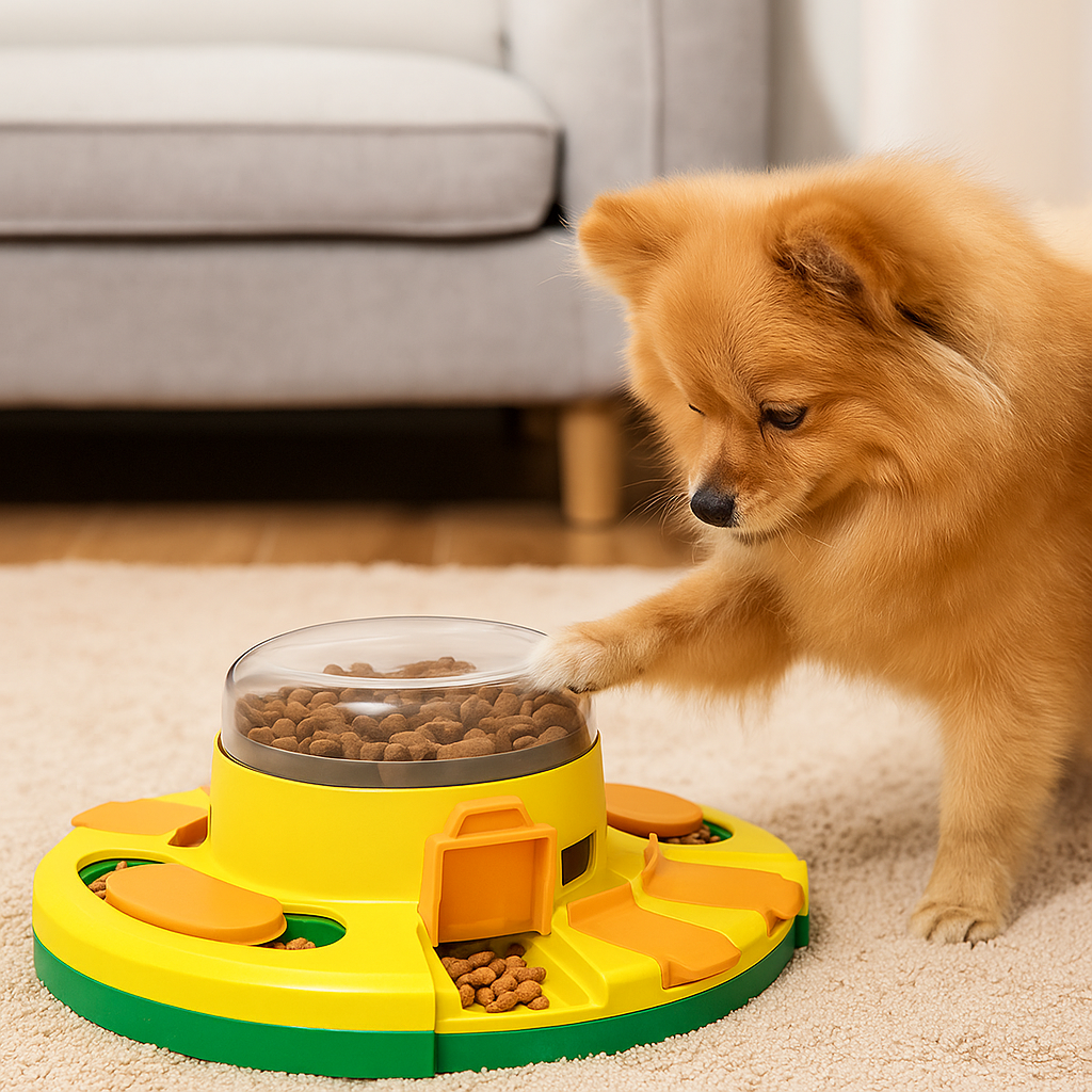 Interaktiver Futterspender Hund - Denkspiel