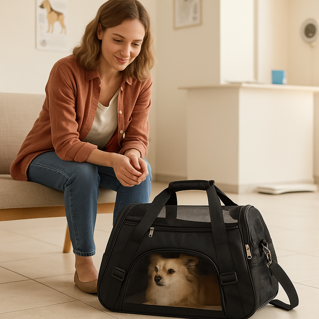 Reisetasche für kleine Hunde & Katzen - Sicher & Bequem