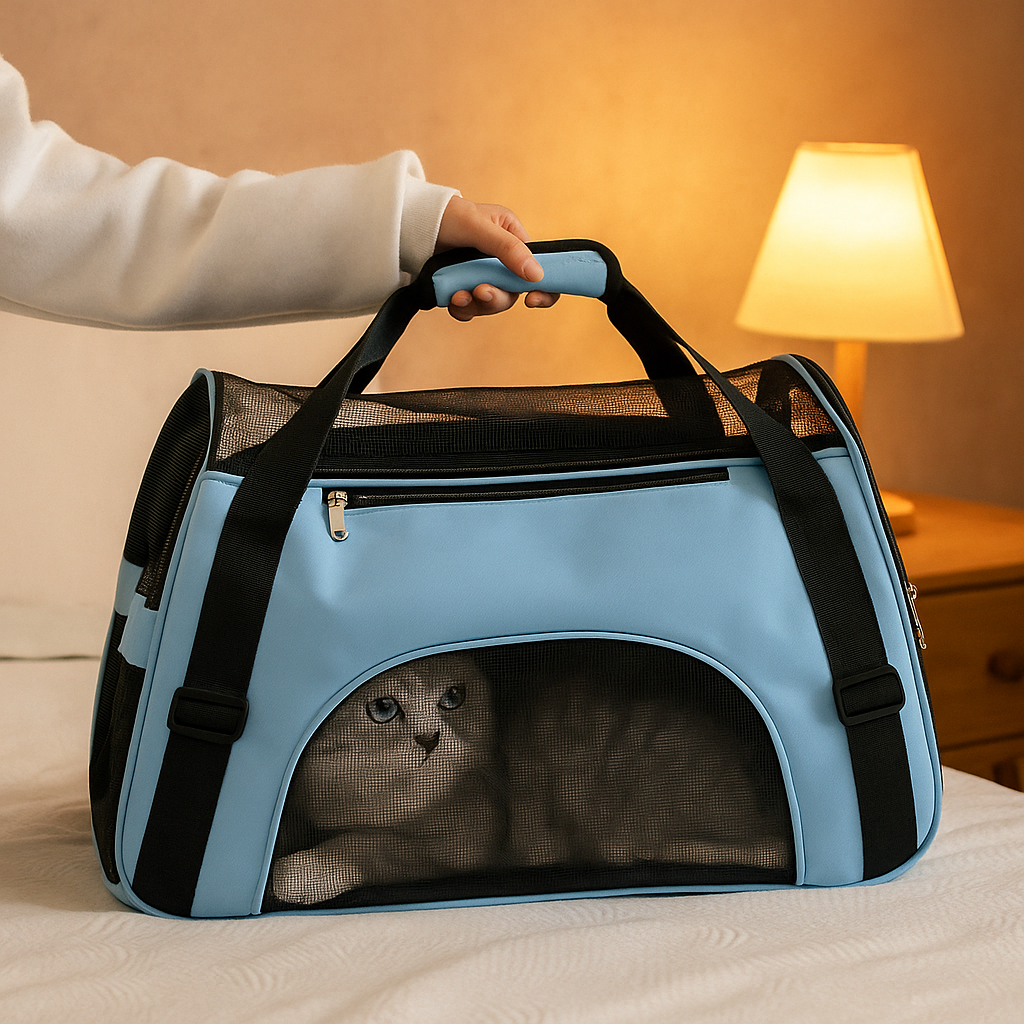 Reisetasche für kleine Hunde & Katzen - Sicher & Bequem