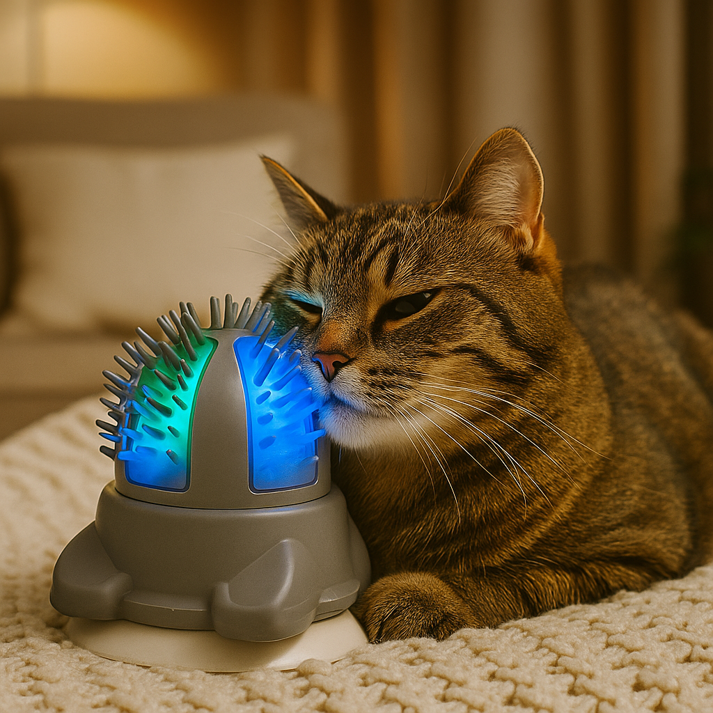Katzen Massagebürste - Selbstreinigend & Fellpflege