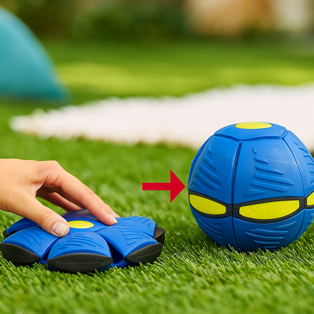 Hundespielzeug Frisbee & Ball | 2-in-1 Apportierspiel für Hunde