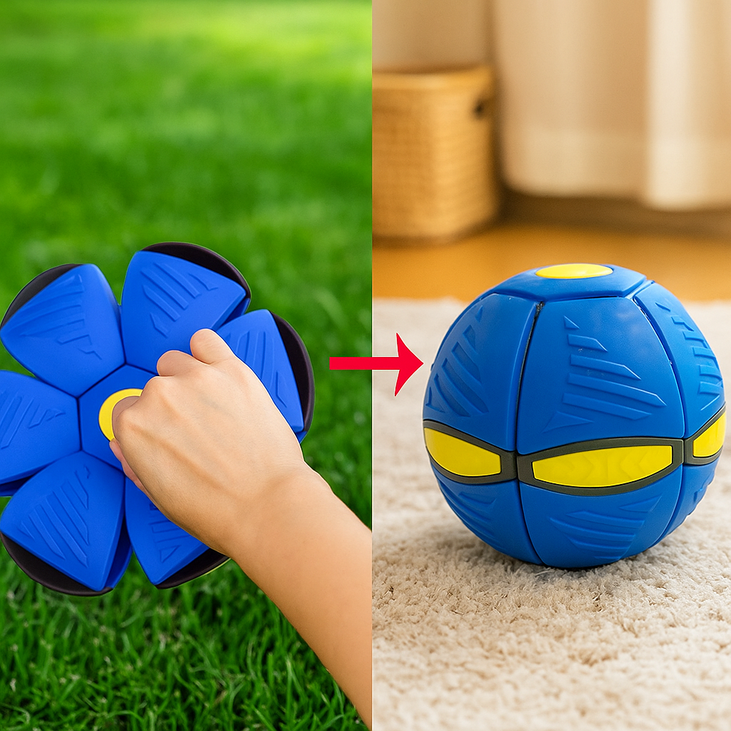 Hundespielzeug Frisbee & Ball | 2-in-1 Apportierspiel für Hunde