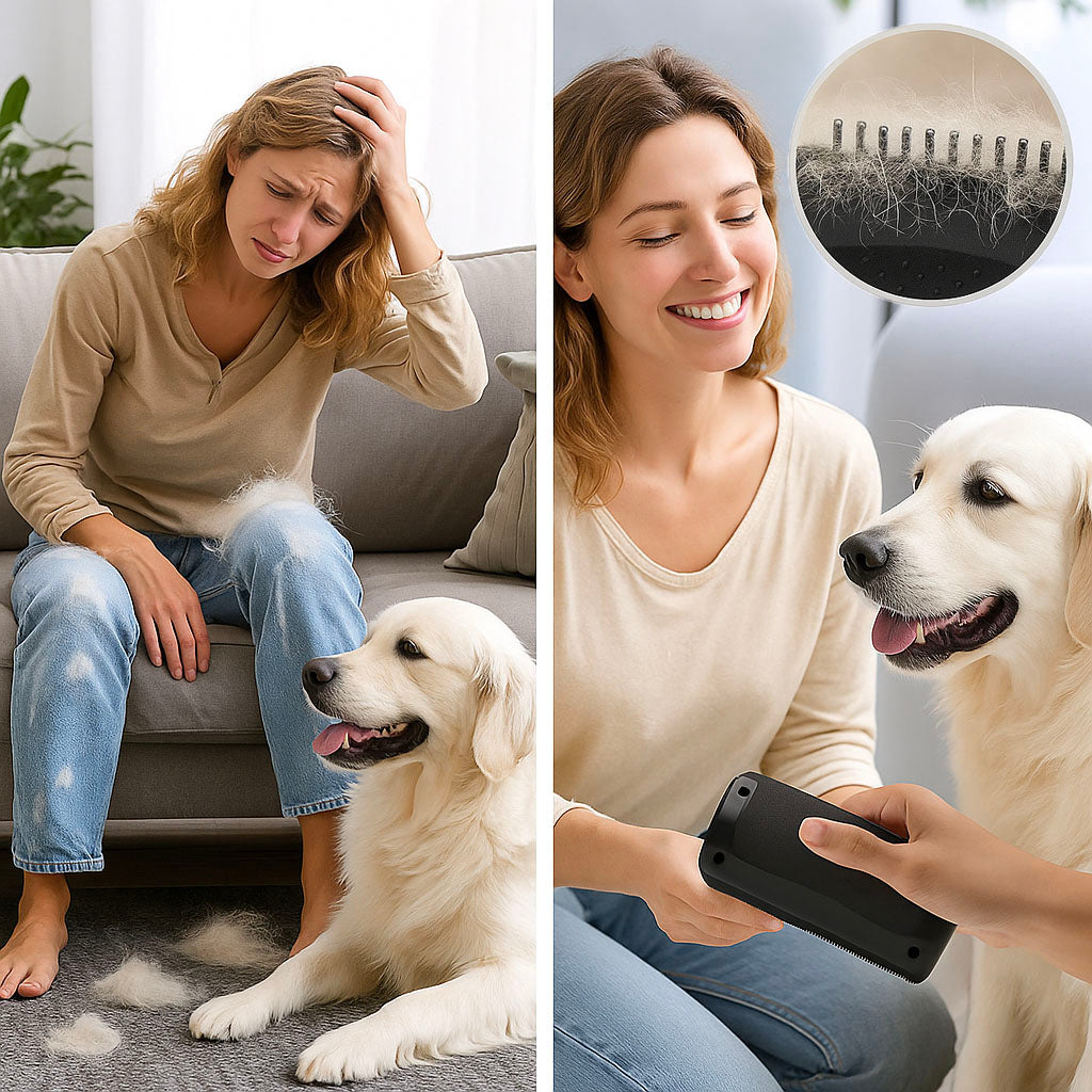 Hunde & Katzen Fellbürste gegen Unterwolle & Haaren – Effiziente Tierhaarentfernung