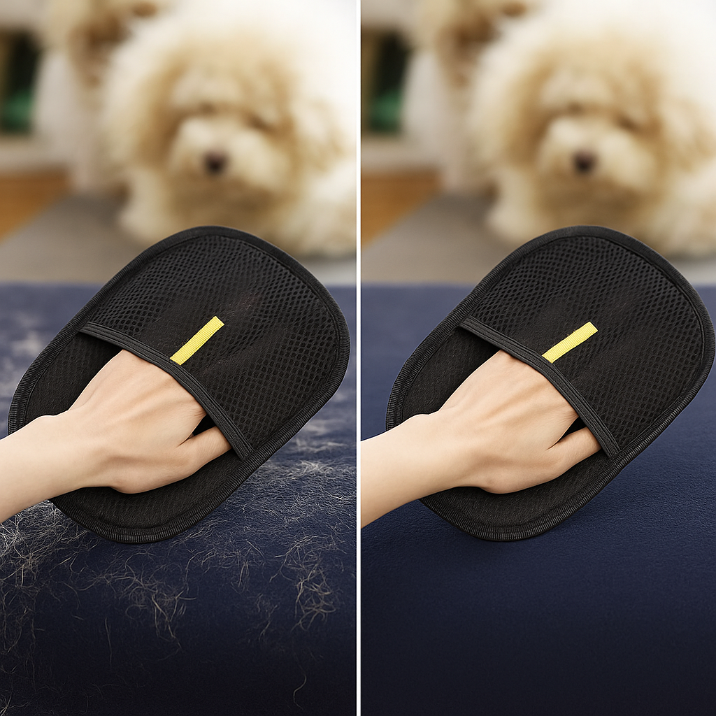 Tierhaarentferner Handschuh – Fellmagnet für Sofa, Kleidung & Auto