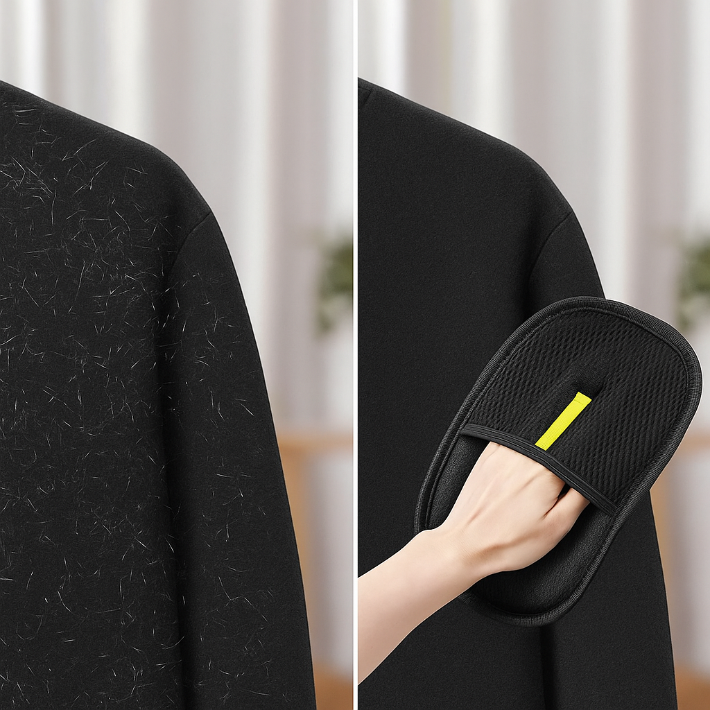 Tierhaarentferner Handschuh – Fellmagnet für Sofa, Kleidung & Auto