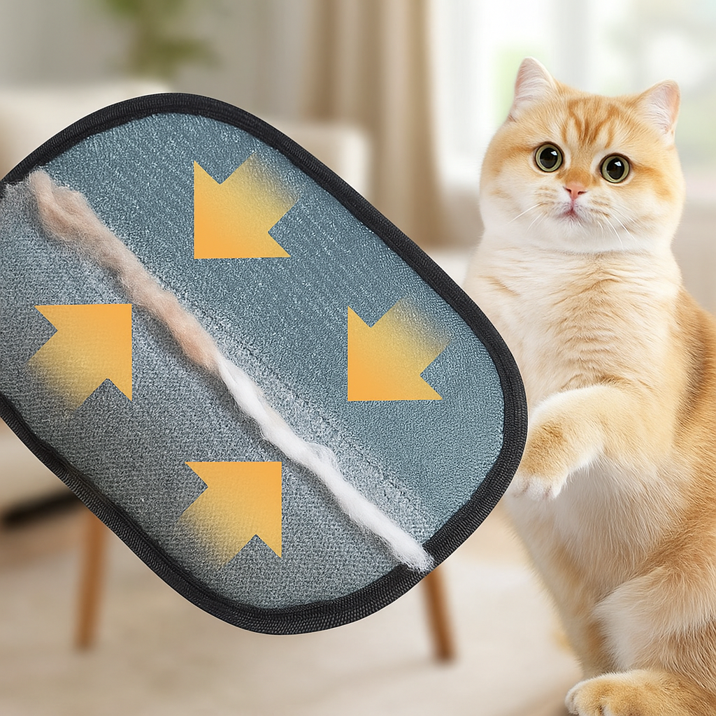 Tierhaarentferner Handschuh – Fellmagnet für Sofa, Kleidung & Auto