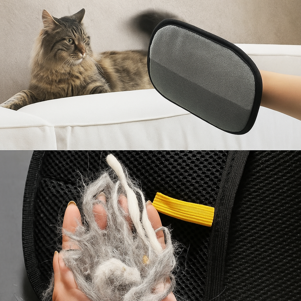 Tierhaarentferner Handschuh – Fellmagnet für Sofa, Kleidung & Auto