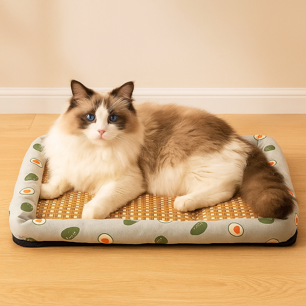 Kühlendes Katzenbett Sommer | Rutschfest & Stilvoll