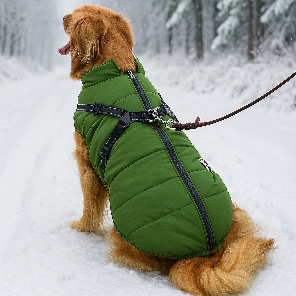 Winterhundejacke mit Geschirr – Warm & Sicher | Für kleine & große Hunde