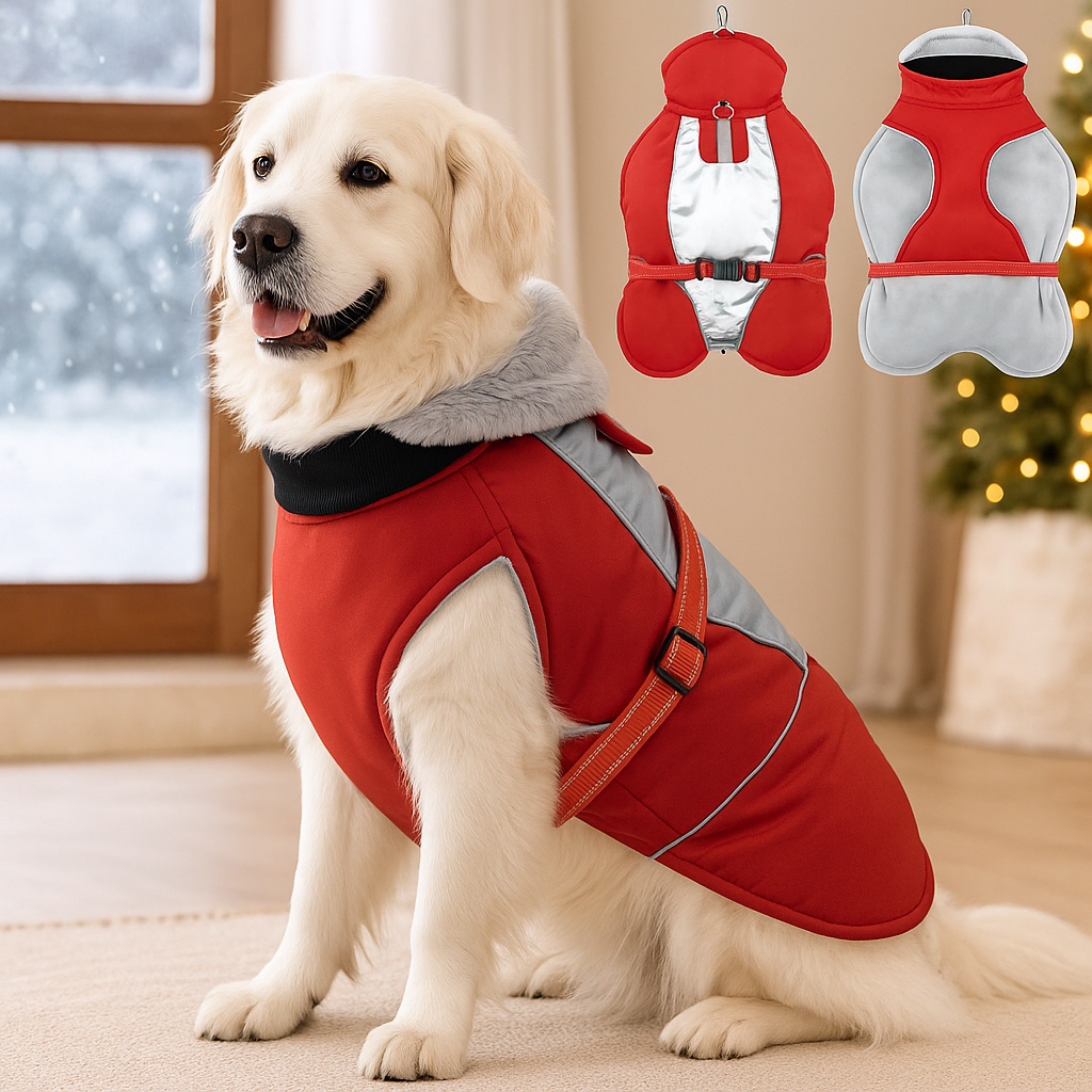Wasserdichte Hundejacke Winter – Winddicht, Reflektierend & Verstellbar