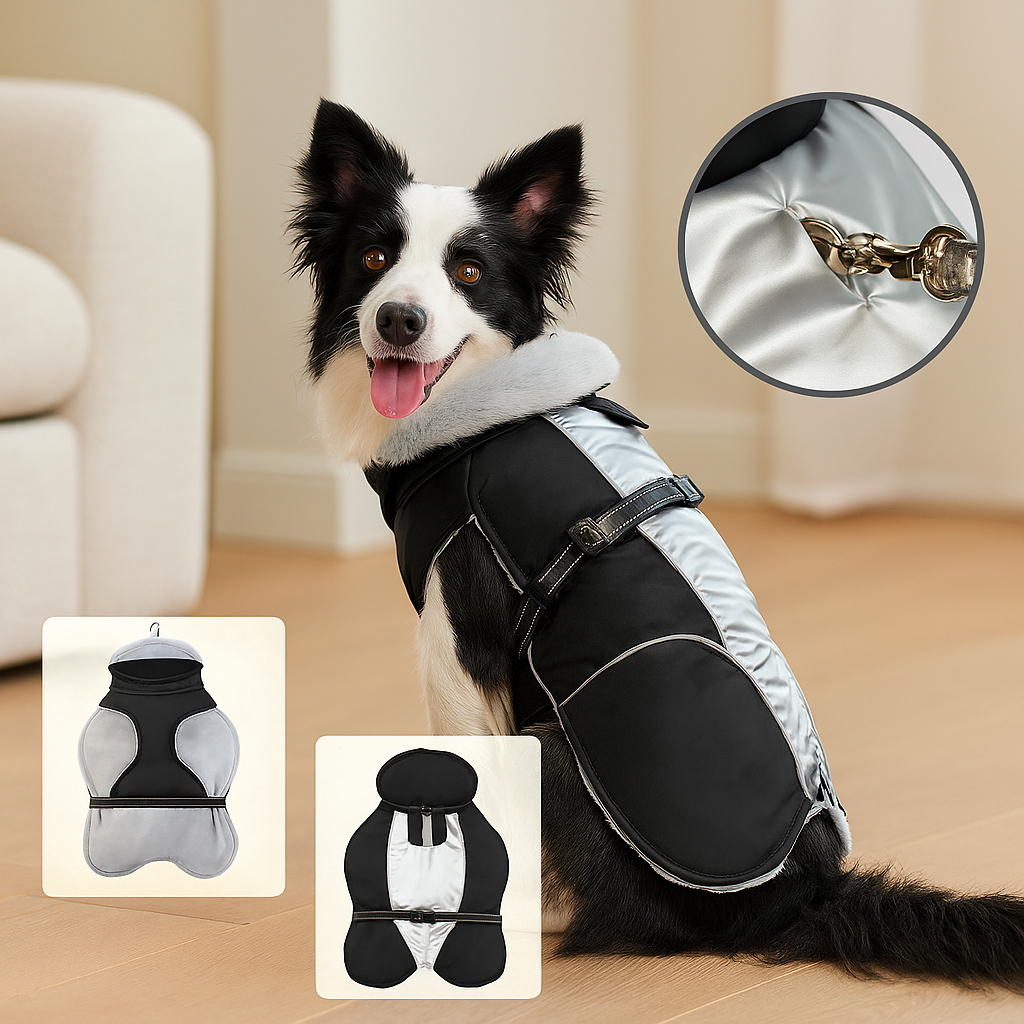 Wasserdichte Hundejacke Winter – Winddicht, Reflektierend & Verstellbar