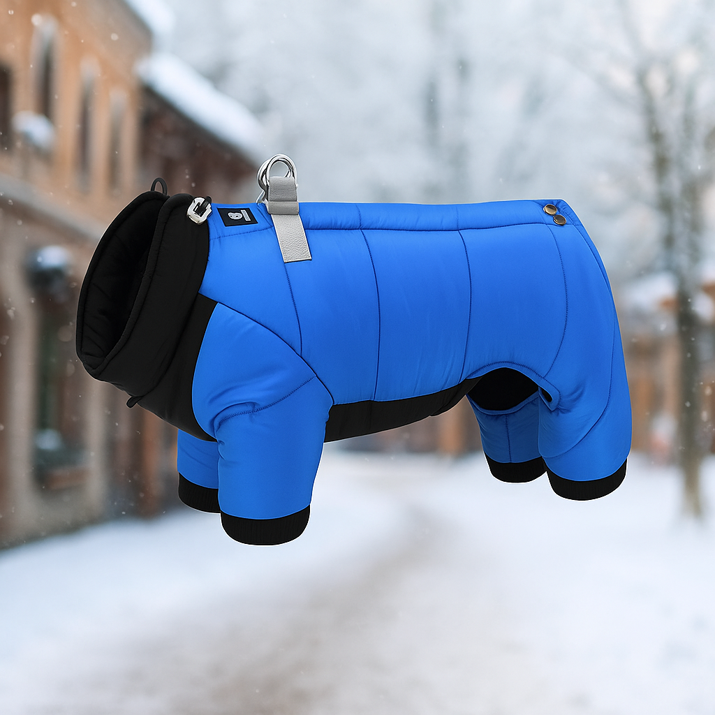 Winter Hundemantel mit Beinen & Kapuze – Wasserdicht, Winddicht, Reflektierend