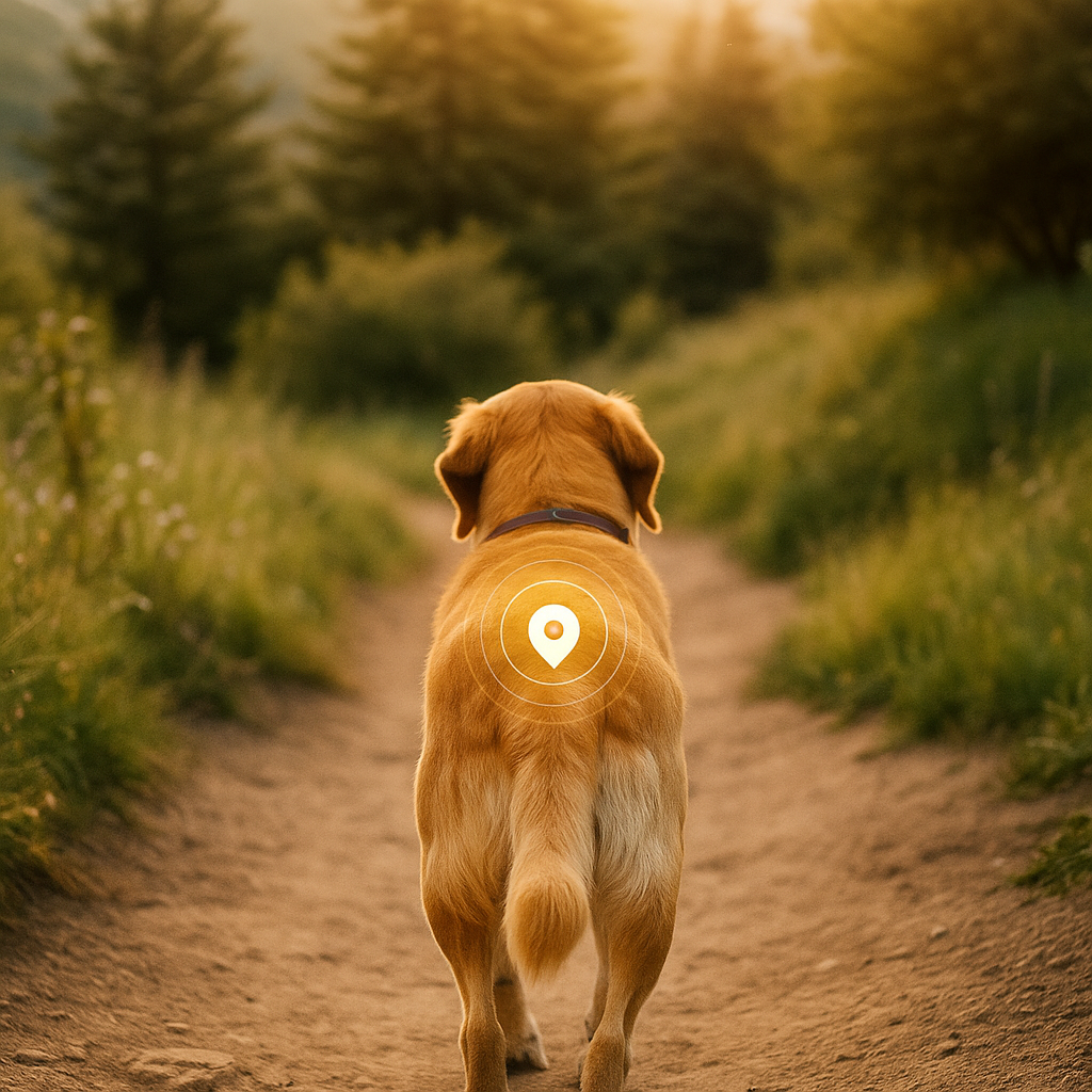 Leder Hundehalsband mit AirTag Halterung – Gepolstert & Sicher