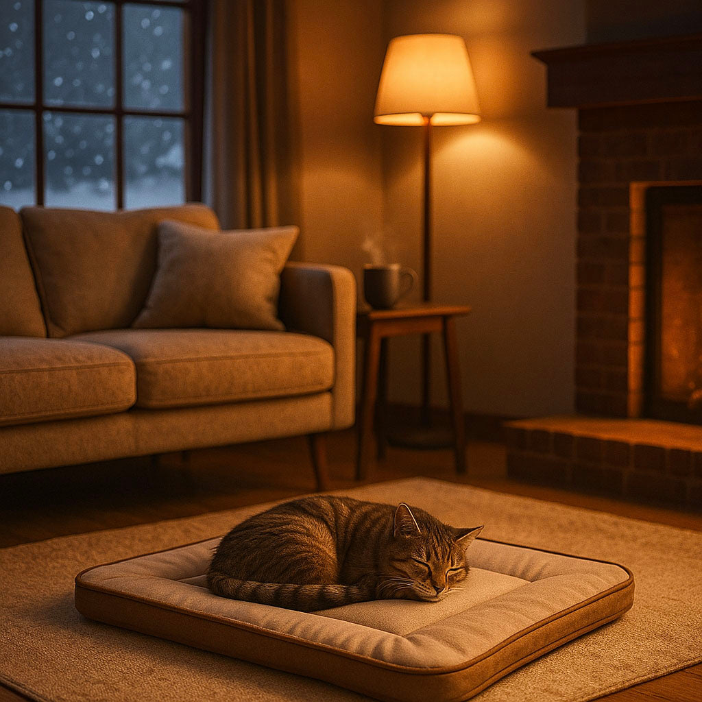 Katzenbett Ganzjährig | Faltbares Kuschelbett für Sommer & Winter