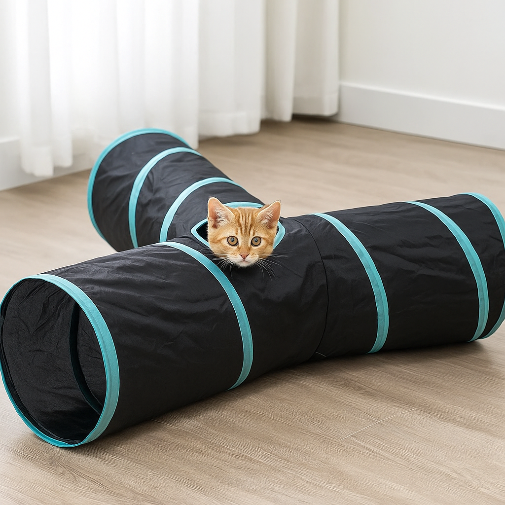 Spieltunnel 3-Wege faltbar für Katzen & kleine Hunde | Katzentunnel