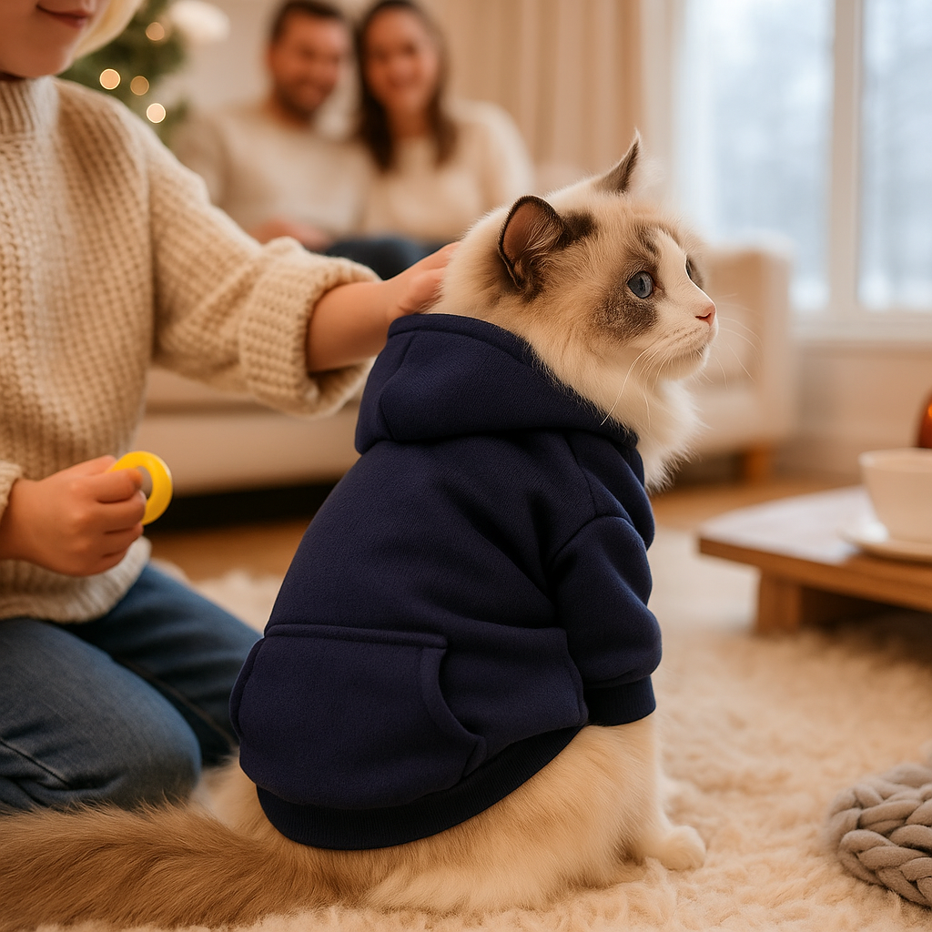 Warmer Hunde & Katzen Hoodie – Kapuzenpullover für Herbst & Winter