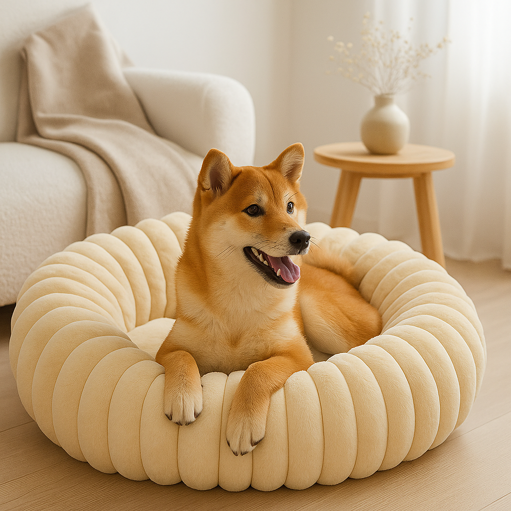 Hundebett Donut - Flauschiges Kuschelbett für kleine & große Hunde