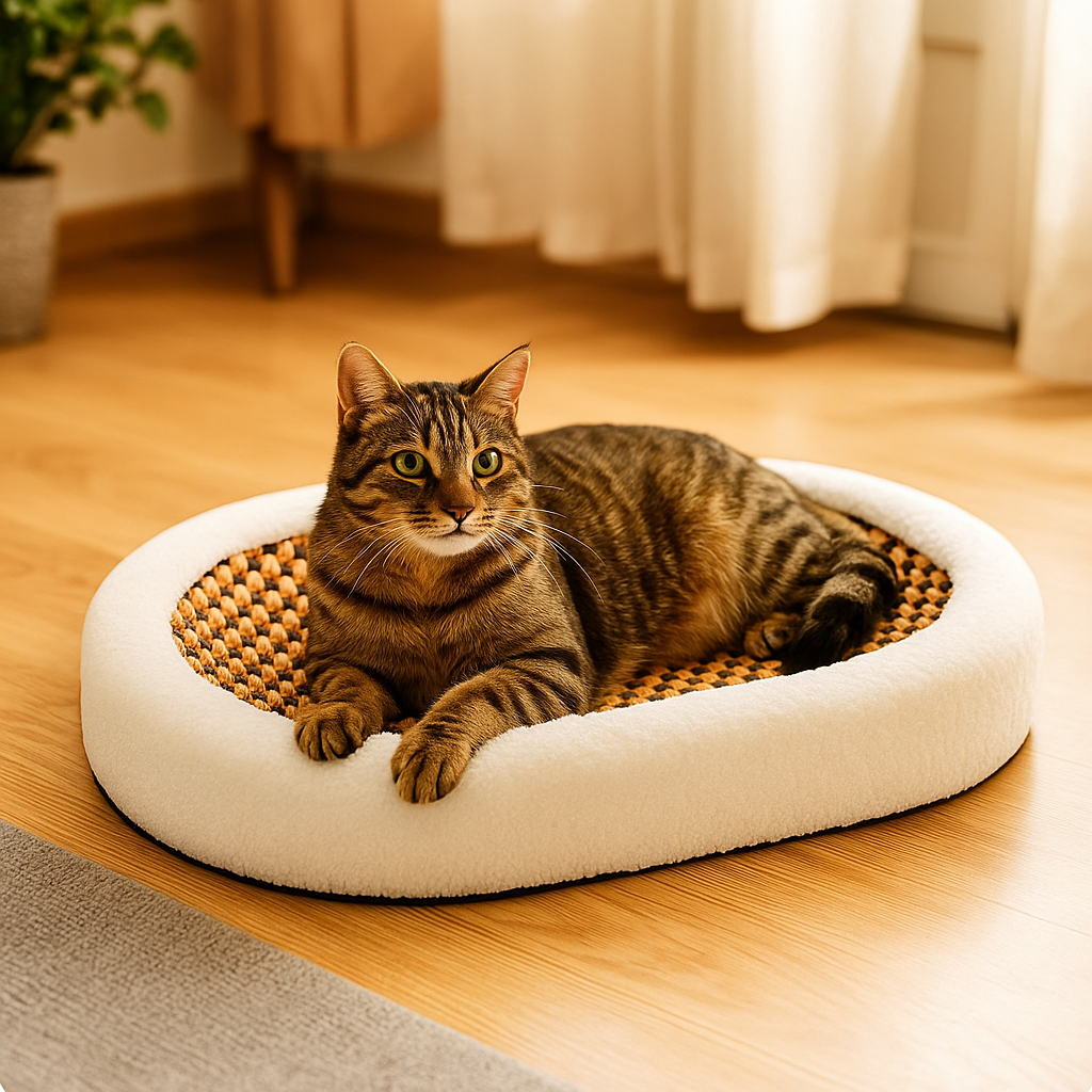 Katzenbett mit Kratzfläche | 2-in-1 Kuschelbett & Kratzmöbel